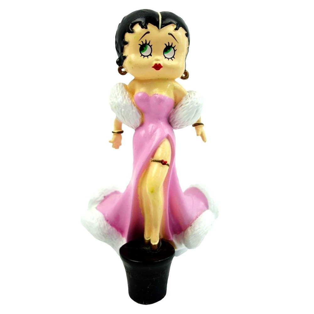 Vintage 1999 Betty Boop Pink Dress Rubber Figurine 4 1/2"
